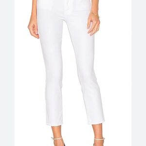 MOTHER Ankle Cropped White Jeans